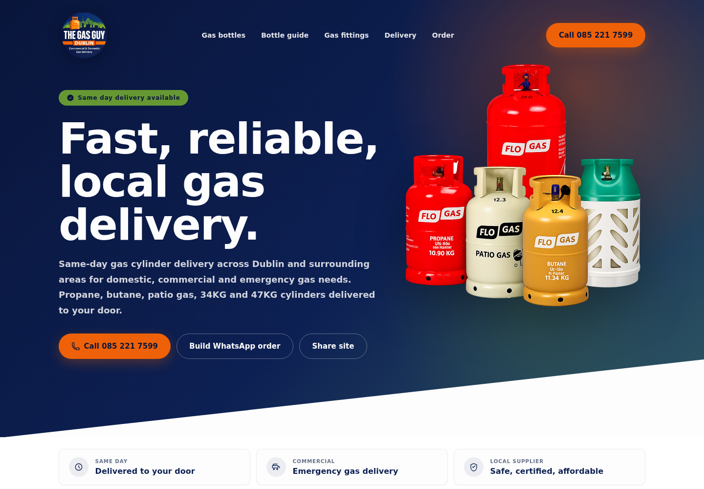 The Gas Guy Dublin website desktop example
