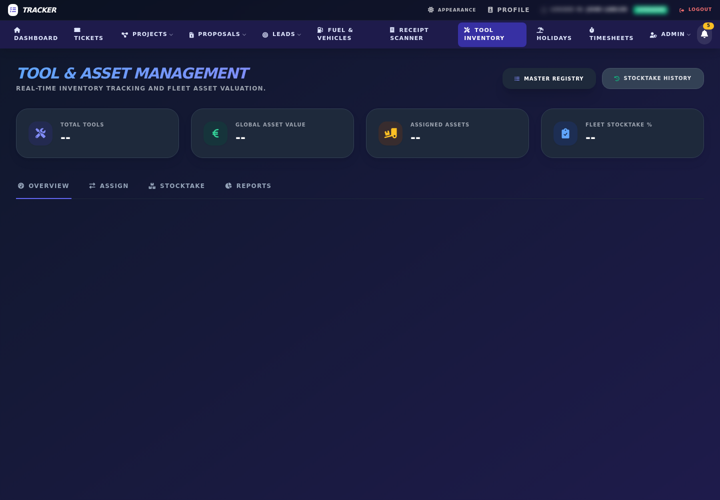 TradeOps HQ tool and asset inventory module
