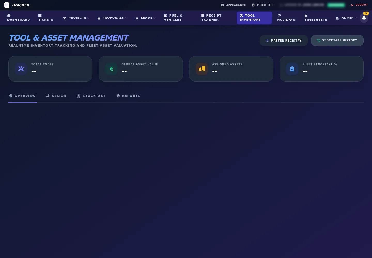 TradeOps HQ tool and asset inventory module
